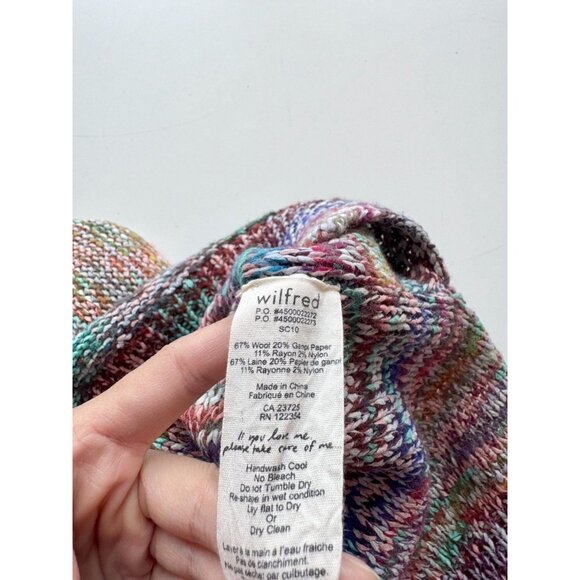 Aritzia WILFRED LE FOU Masako Rainbow Marled Wool Paper Knit Sweater, Size XS - Picture 13 of 14